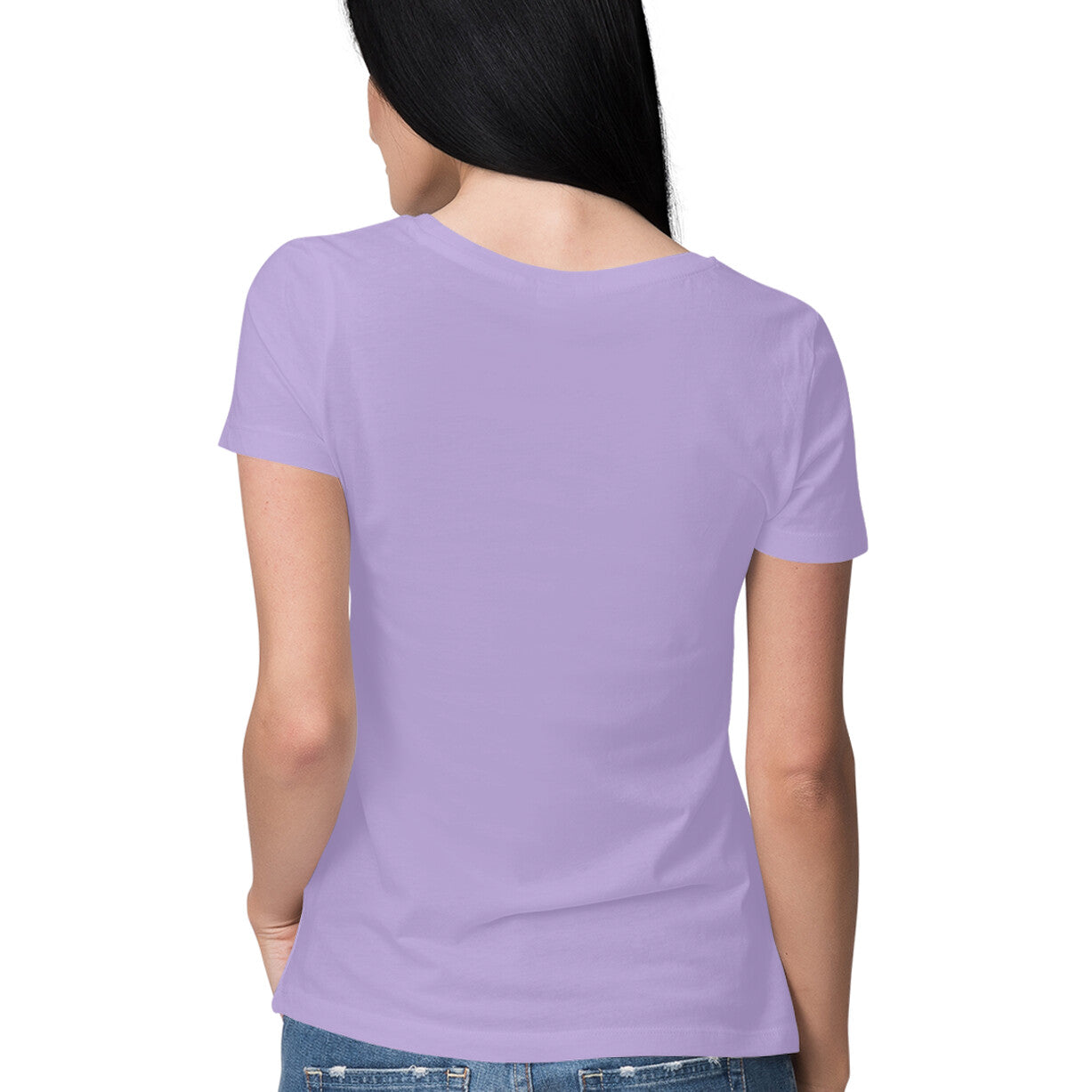 Women's Half Sleeve Round Neck Curved T-Shirt | Iris Lavender - FairyBellsKart