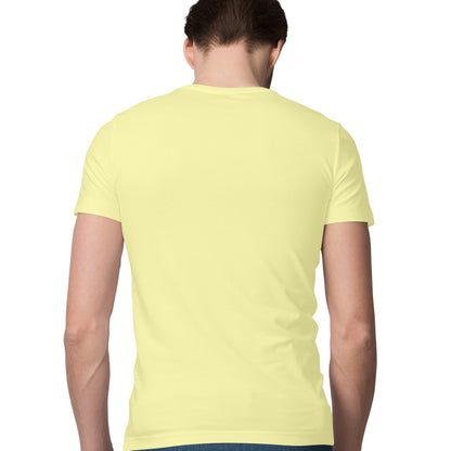 Men's Half Sleeve Round Neck Regular Fit T-Shirt | Butter Yellow - FairyBellsKart