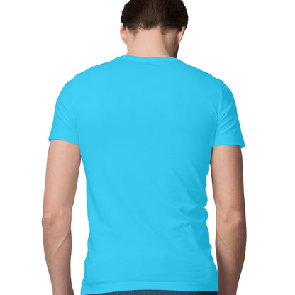 Men's Half Sleeve Round Neck Regular Fit T-Shirt | Sky Blue - FairyBellsKart