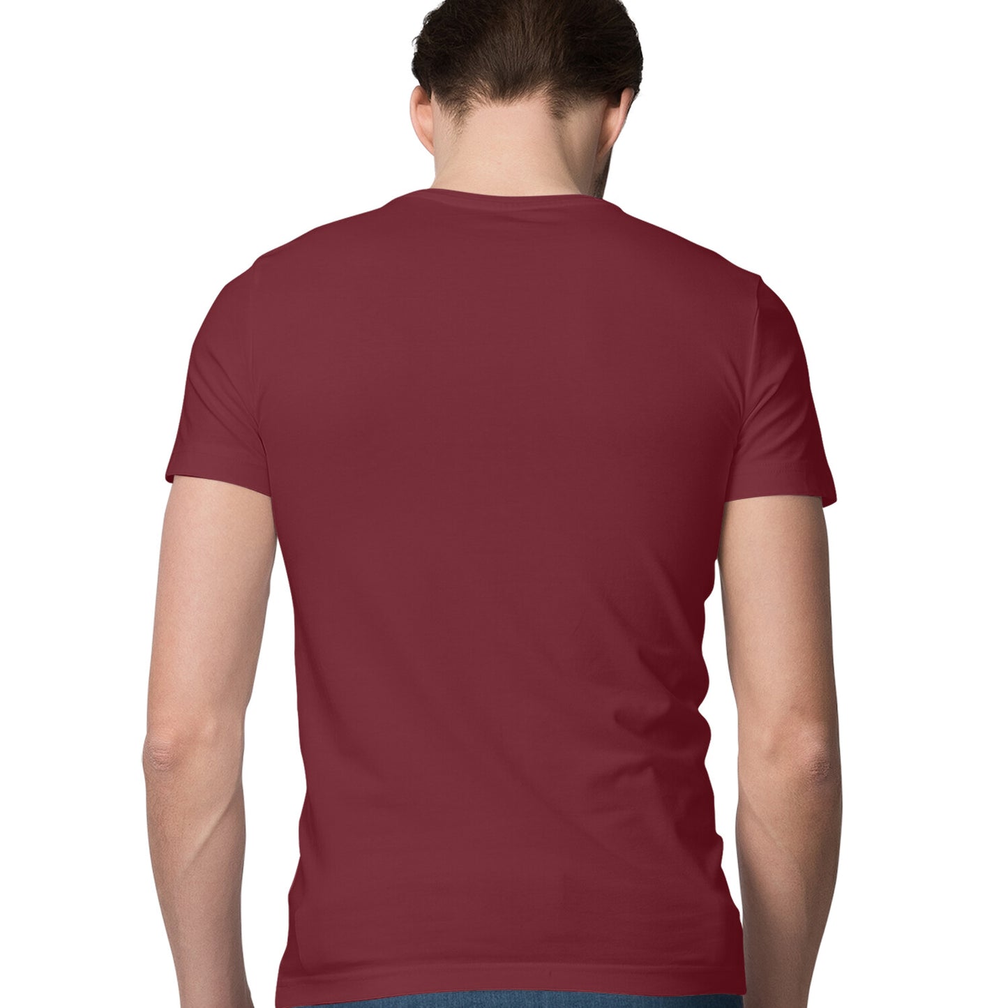 Men's Half Sleeve Round Neck Regular Fit T-Shirt | Maroon - FairyBellsKart