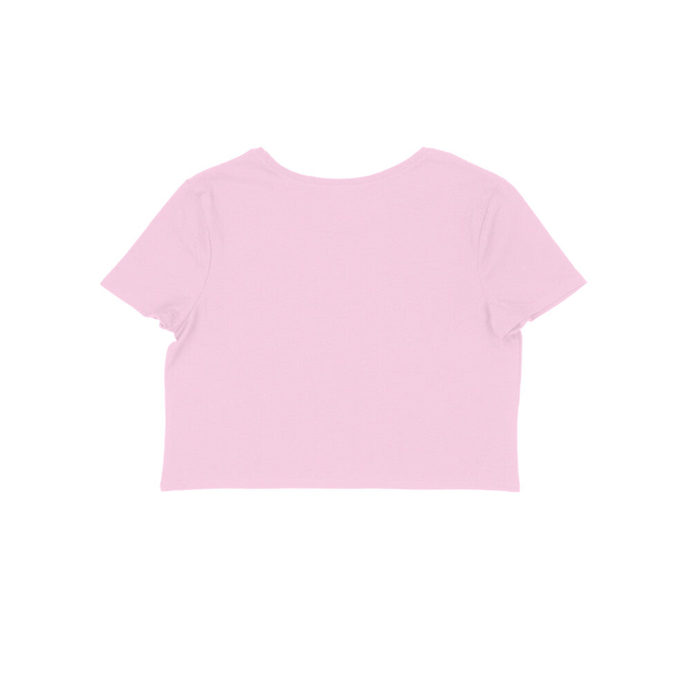 Women's Half Sleeve Round Neck Curved Crop Top | Pink - FairyBellsKart