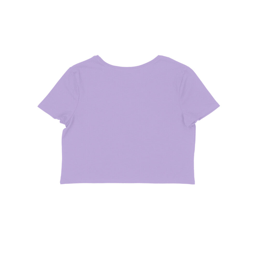 Women's Half Sleeve Round Neck Curved Crop Top | Iris Lavender - FairyBellsKart