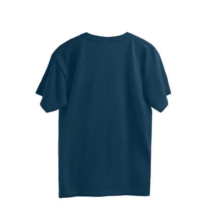 Oversized Baggy Fit Half Sleeve Round Neck T-Shirts | Navy Blue - FairyBellsKart