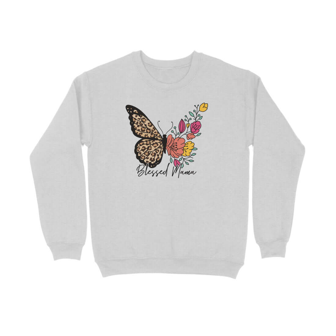 Blessed Mama | Leopard Print | Sweatshirt | fairybellskart.com | Rs. 1199.00