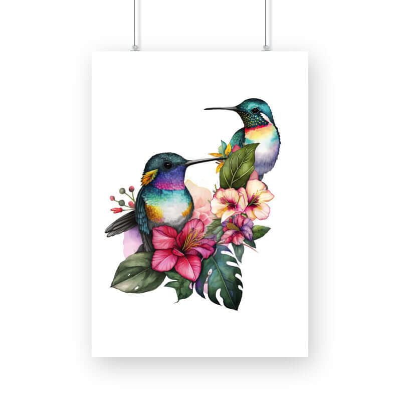 Hummingbirds | Watercolor | Wall Art | FBKD2 - FairyBellsKart