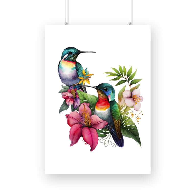 Hummingbirds | Watercolor | Wall Art | FBKD3 - FairyBellsKart