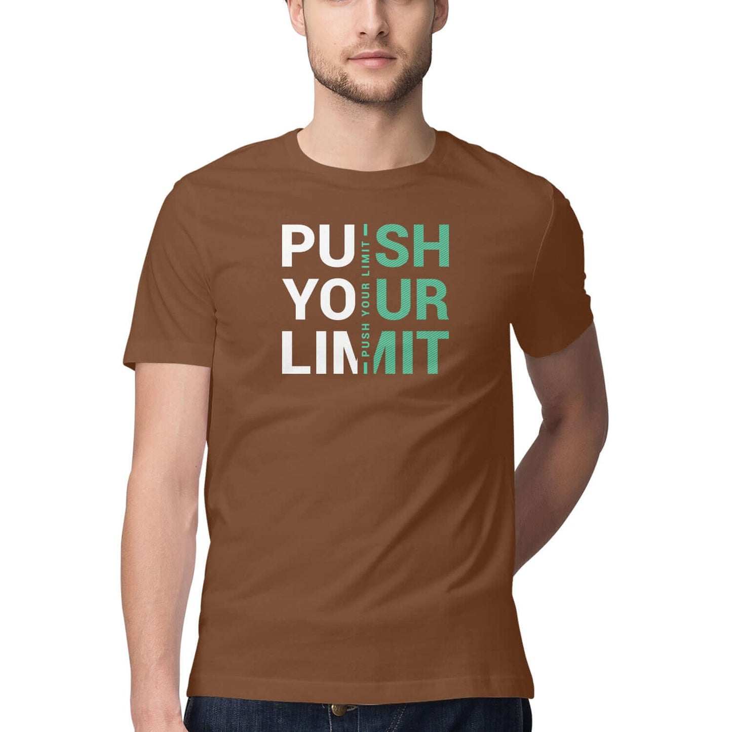 Push Your Limit | White & Green | Men's T-Shirt - FairyBellsKart