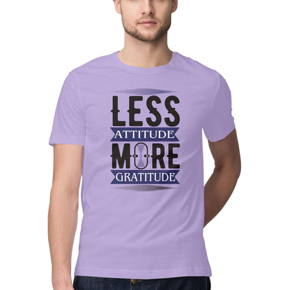 Less Attitude More Gratitude | Black & Blue | Men's T-Shirt - FairyBellsKart
