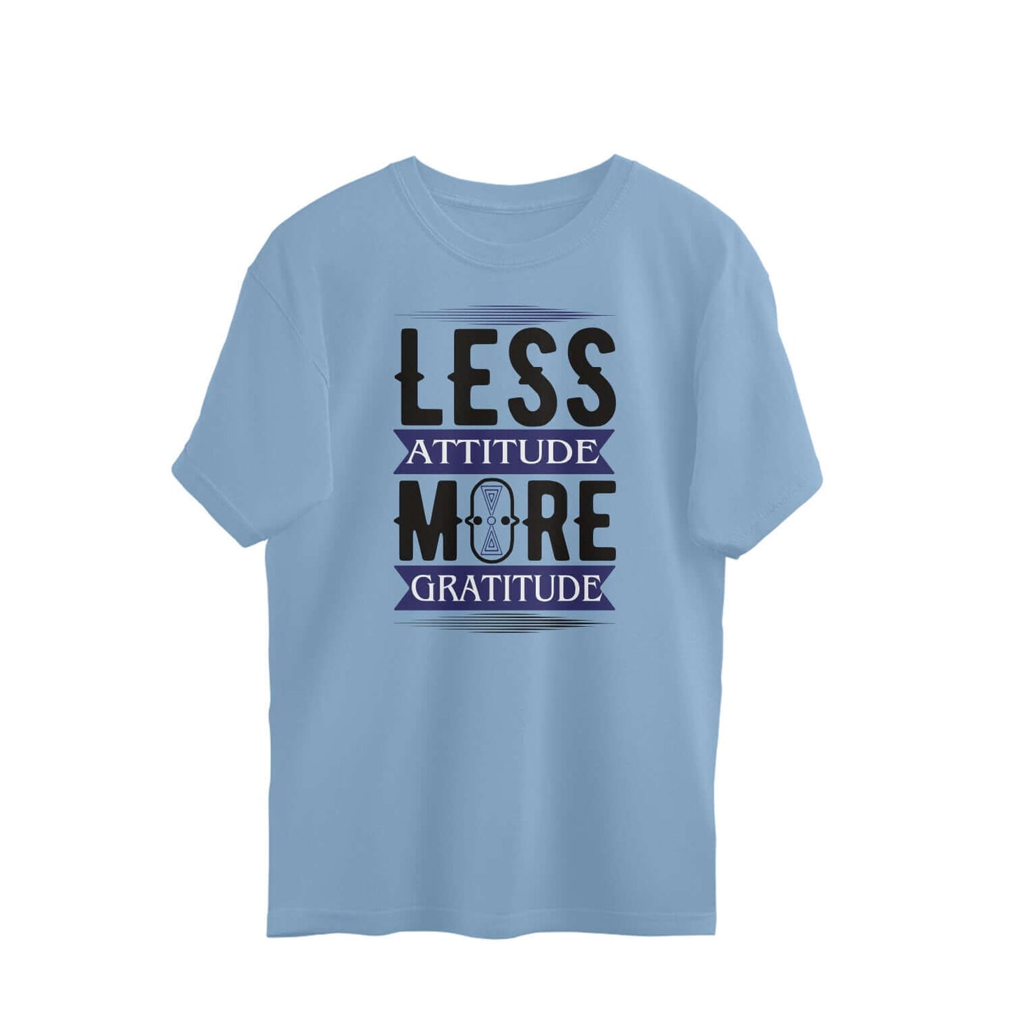 Less Attitude More Gratitude | Black & Blue | Oversized T-Shirt - FairyBellsKart