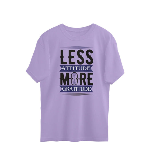 Less Attitude More Gratitude | Black & Blue | Oversized T-Shirt at FairyBellsKart