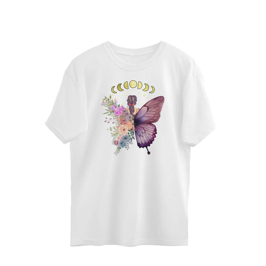 Embrace The Transformation | Moon & Butterfly | Oversized T-Shirt | fairybellskart.com | Rs. 1099.00