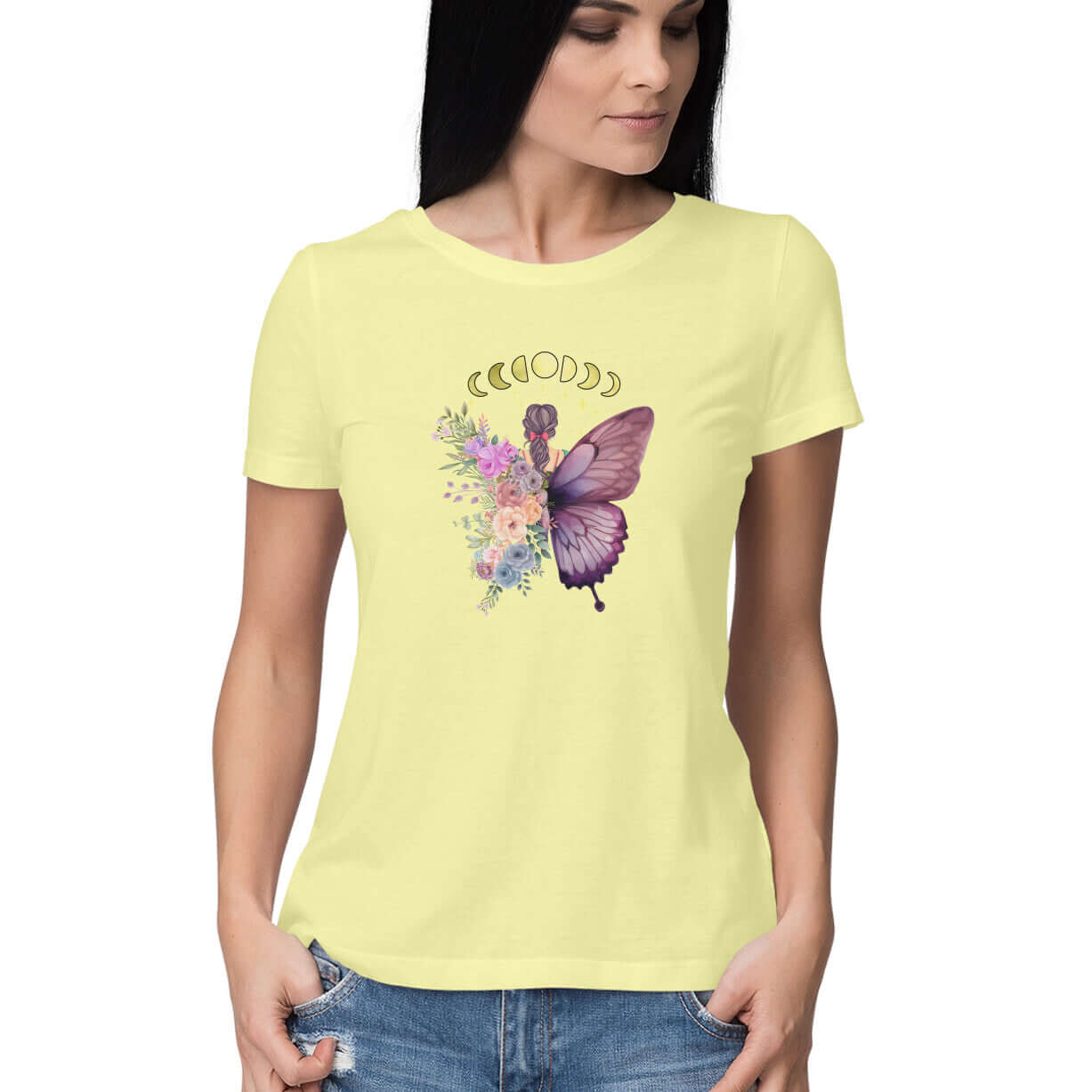 Embrace The Transformation | Moon & Butterfly | Women's T-Shirt - FairyBellsKart