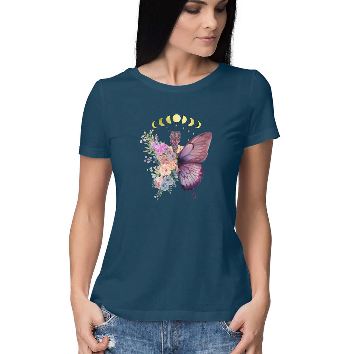 Embrace The Transformation | Moon & Butterfly | Women's T-Shirt - FairyBellsKart