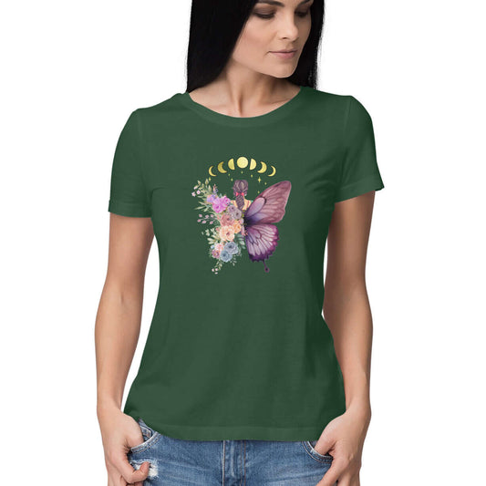 Embrace The Transformation | Moon & Butterfly | Women's T-Shirt | fairybellskart.com | Rs. 699.00