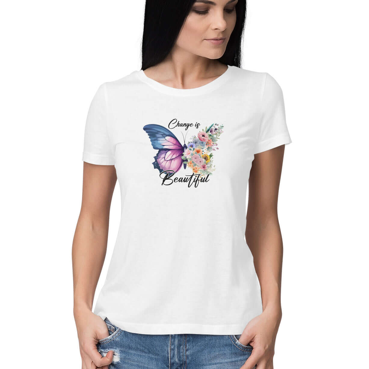 Change is Beautiful | Butterfly | Women's T-Shirt - FairyBellsKart