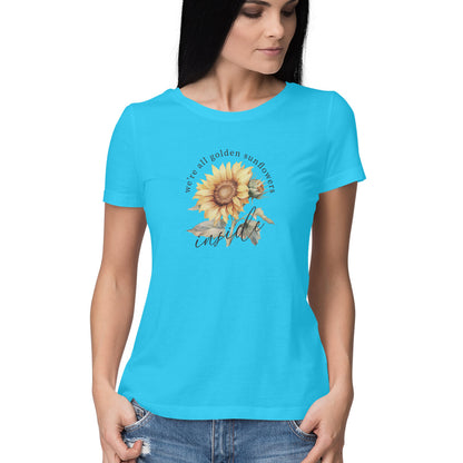 We're All Golden Sunflowers Inside | Vintage Flower 001 | Women's T-Shirt - FairyBellsKart