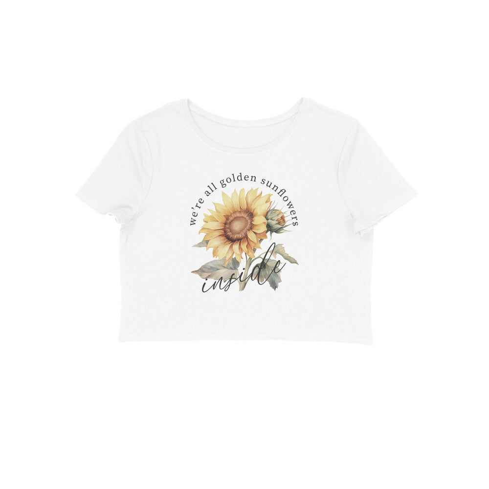 We're All Golden Sunflowers Inside | Vintage Flower 001 | Crop Tops - FairyBellsKart