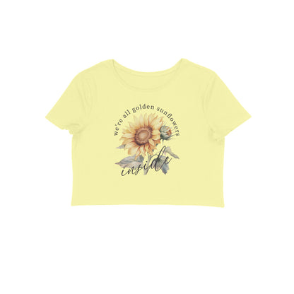 We're All Golden Sunflowers Inside | Vintage Flower 001 | Crop Tops - FairyBellsKart