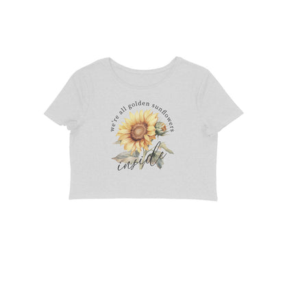 We're All Golden Sunflowers Inside | Vintage Flower 001 | Crop Tops - FairyBellsKart