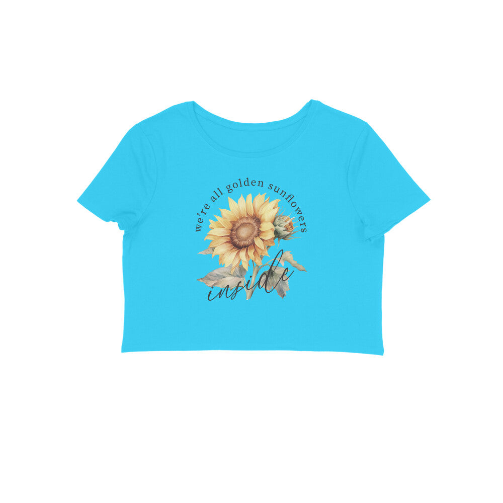 We're All Golden Sunflowers Inside | Vintage Flower 001 | Crop Tops - FairyBellsKart