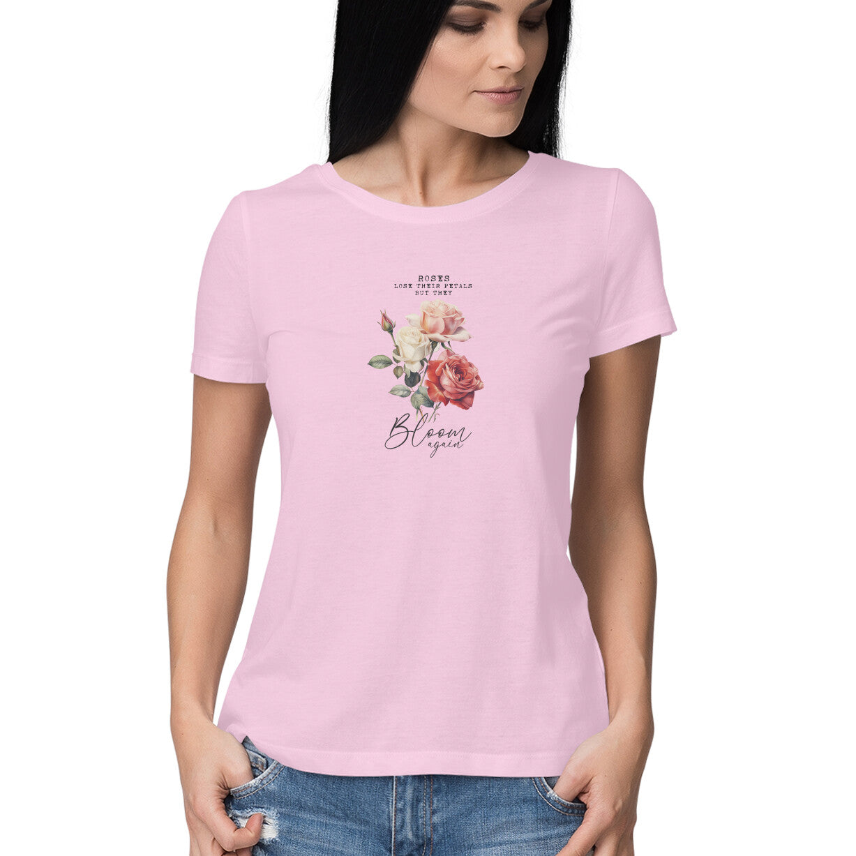 Roses Lose Their Petals But They Bloom Again | Vintage Flower 003 | Women's T-Shirt - FairyBellsKart