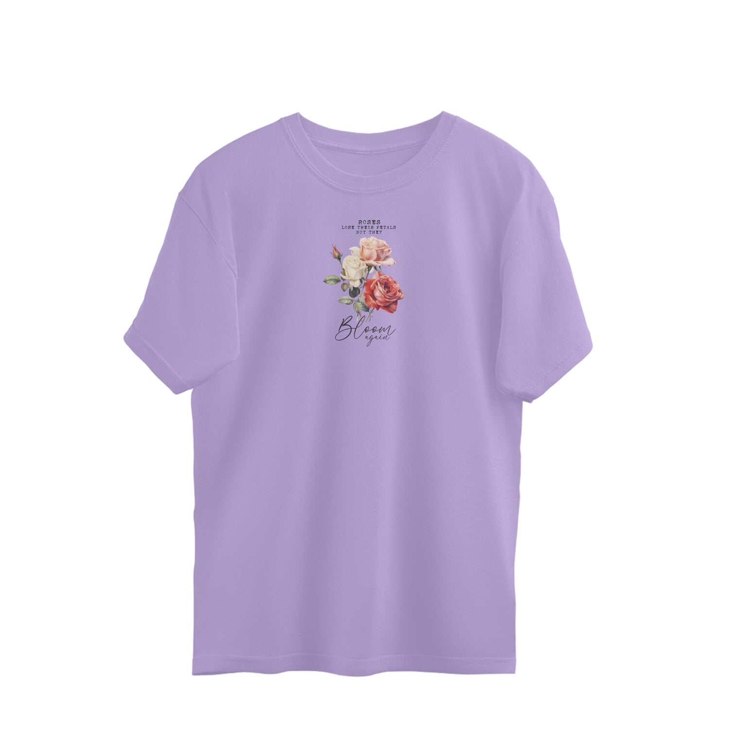 Roses Lose Their Petals But They Bloom Again | Vintage Flower 003 | Oversized T-Shirt - FairyBellsKart