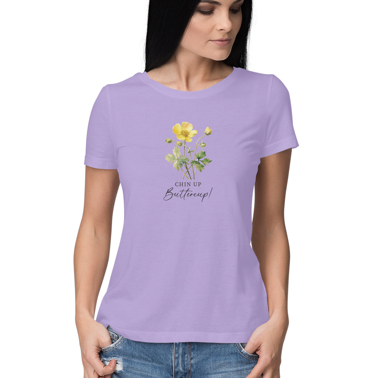 Chin Up Buttercup | Vintage Flower 004 | Women's T-Shirt - FairyBellsKart