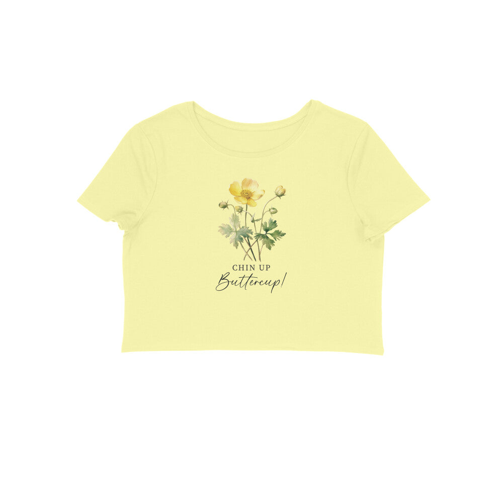 Chin Up Buttercup | Vintage Flower 004 | Crop Tops - FairyBellsKart