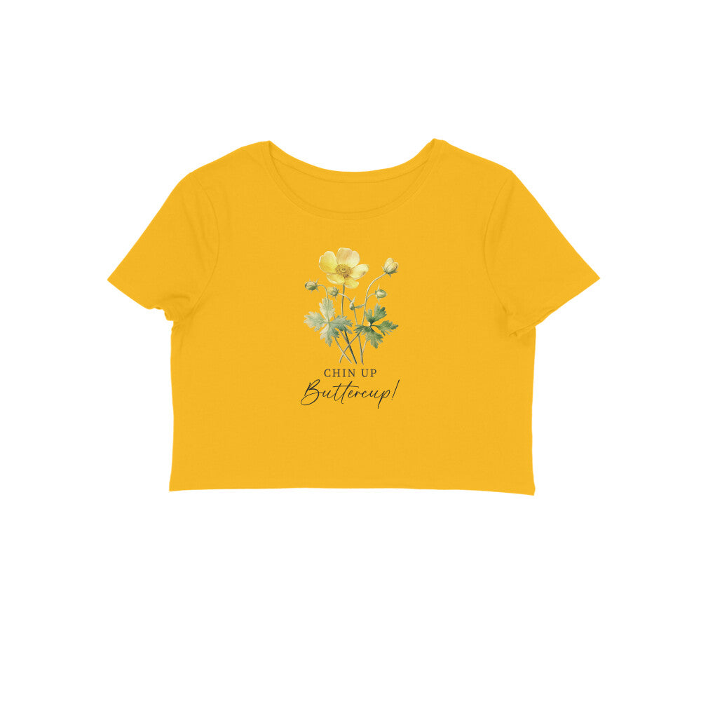 Chin Up Buttercup | Vintage Flower 004 | Crop Tops - FairyBellsKart