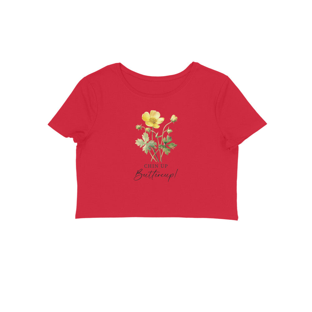 Chin Up Buttercup | Vintage Flower 004 | Crop Tops - FairyBellsKart