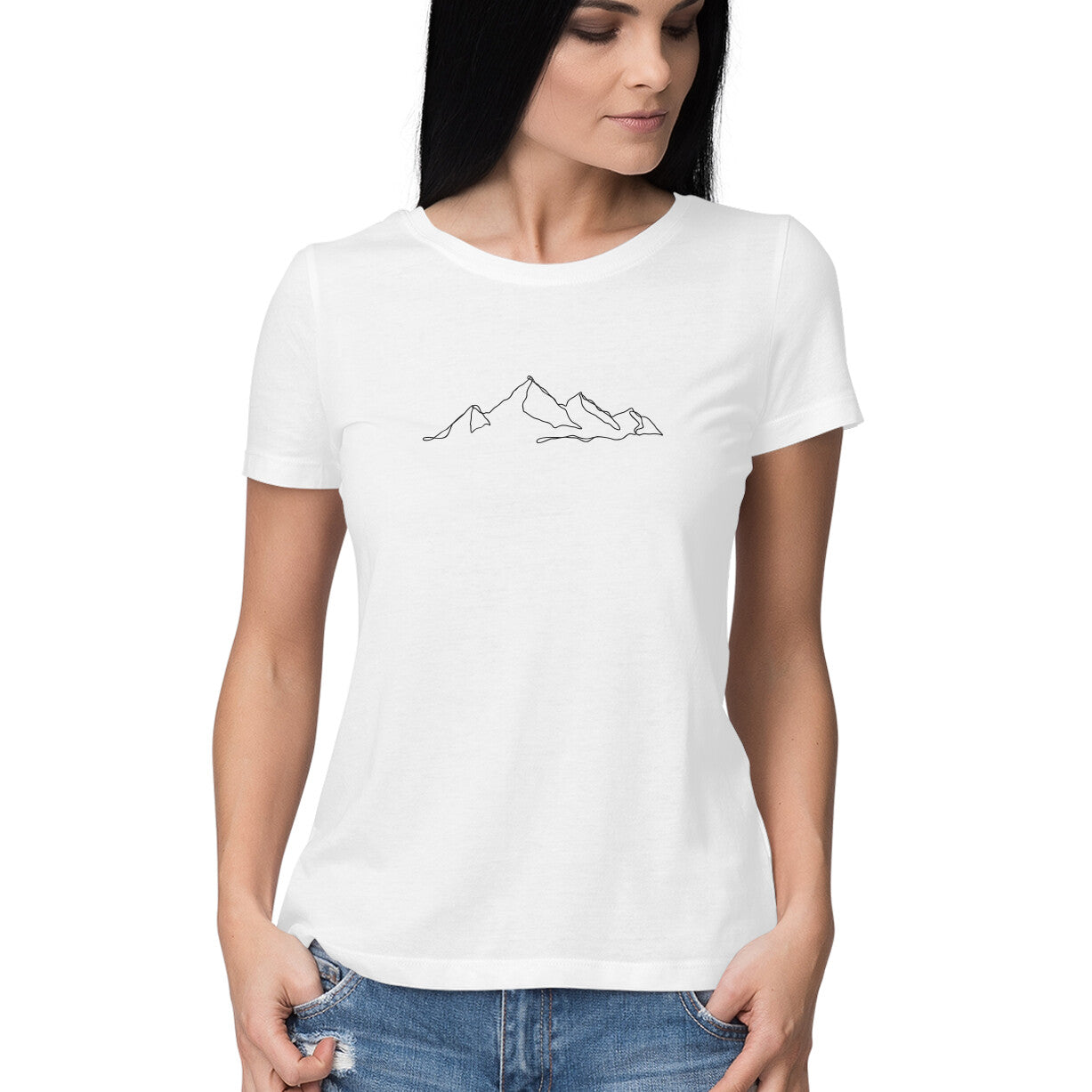 Mountain Line Art | Women's T-Shirt - FairyBellsKart