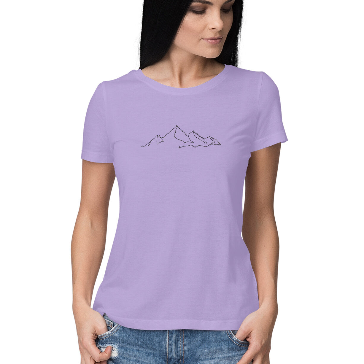 Mountain Line Art | Women's T-Shirt - FairyBellsKart