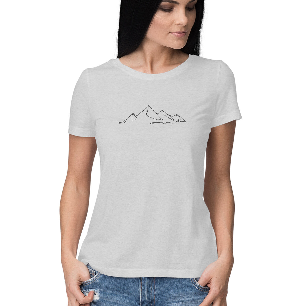 Mountain Line Art | Women's T-Shirt - FairyBellsKart