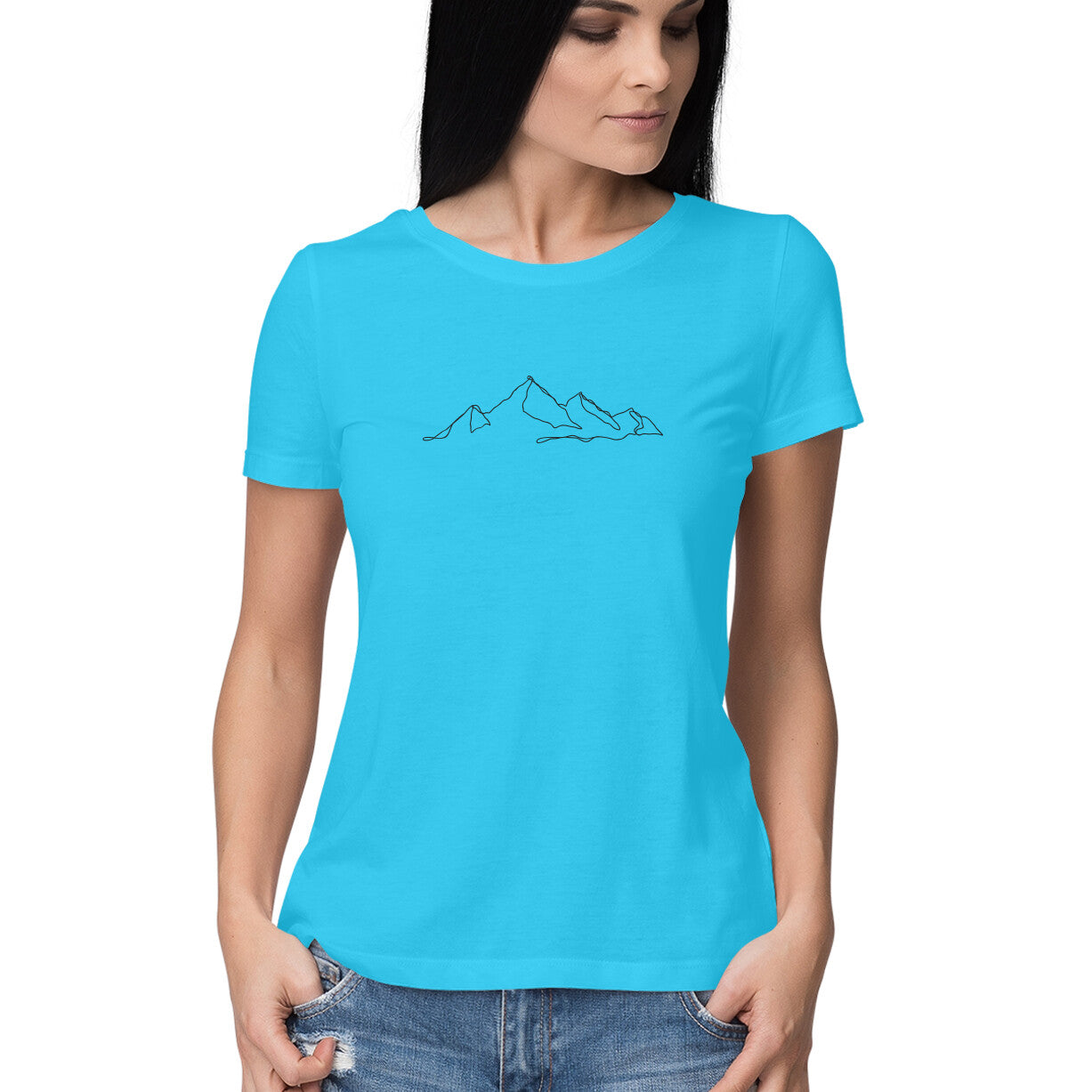 Mountain Line Art | Women's T-Shirt - FairyBellsKart