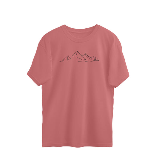 Mountain Line Art | Oversized T-Shirt - FairyBellsKart