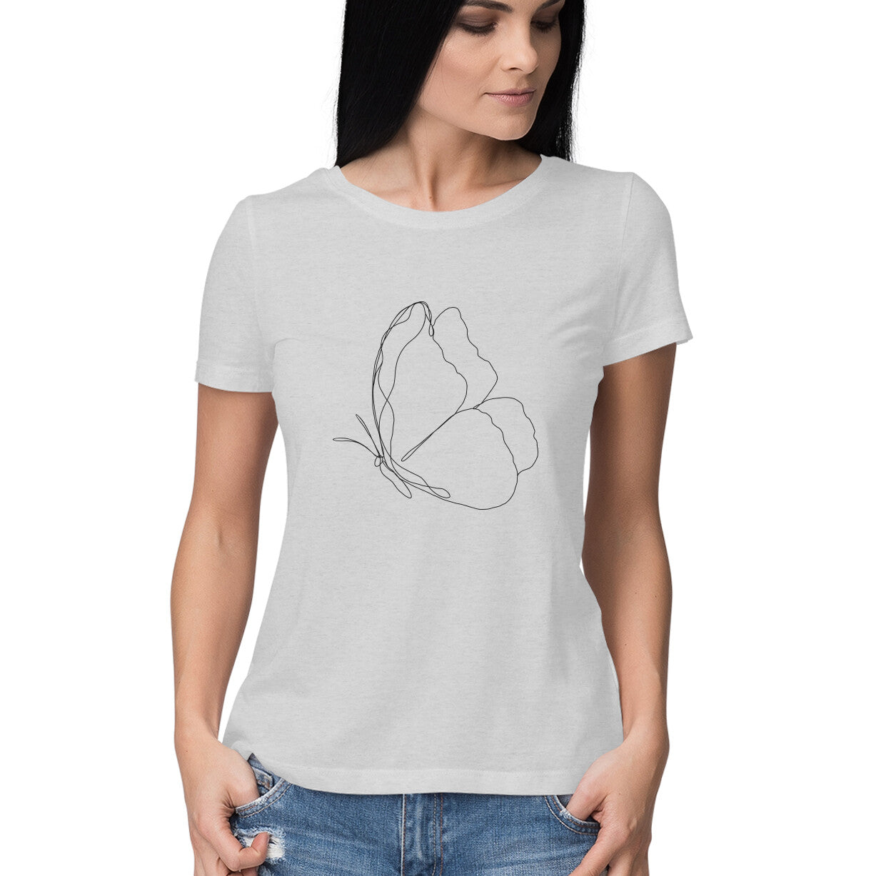 Butterfly Line Art | Women's T-Shirt - FairyBellsKart