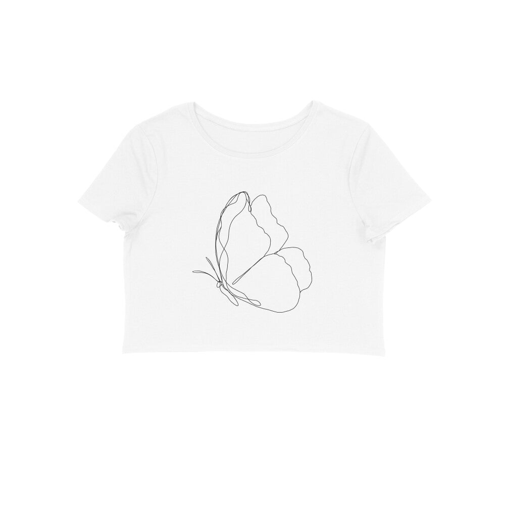 Butterfly Line Art | Crop Tops - FairyBellsKart