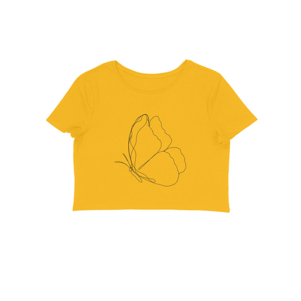 Butterfly Line Art | Crop Tops - FairyBellsKart