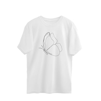 Butterfly Line Art | Oversized T-Shirt - FairyBellsKart