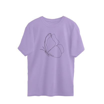 Butterfly Line Art | Oversized T-Shirt - FairyBellsKart