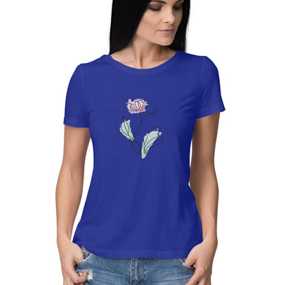 Flower Line Art | 001 | Women's T-Shirt