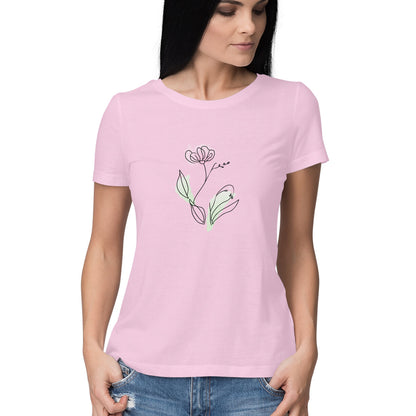 Flower Line Art | 001 | Women's T-Shirt