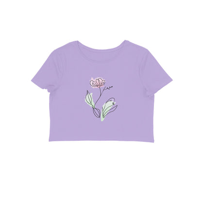 Flower Line Art | 001 | Crop Tops