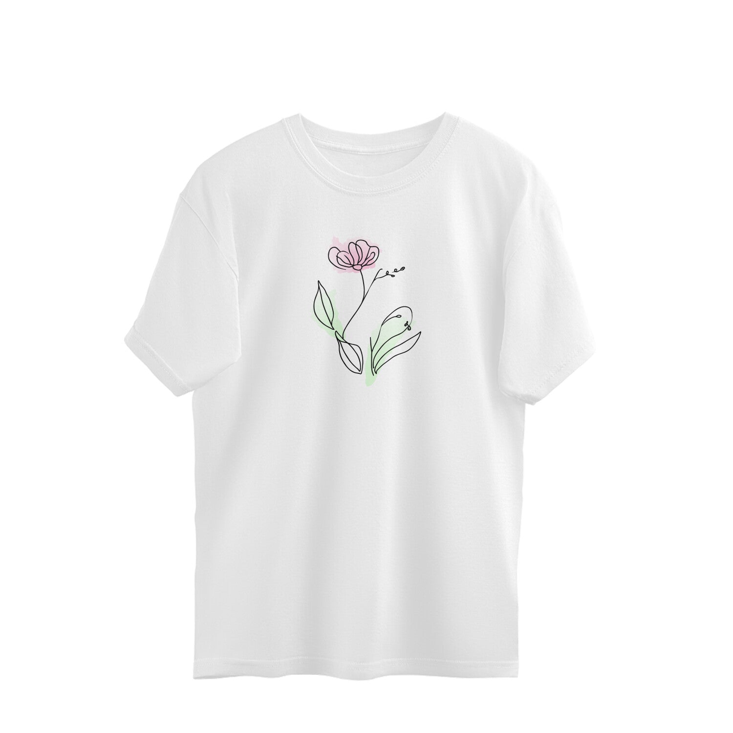 Flower Line Art | 001 | Oversized T-Shirt - FairyBellsKart