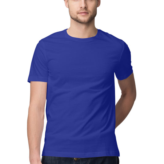Men's Half Sleeve Round Neck Regular Fit T-Shirt | Royal Blue - FairyBellsKart