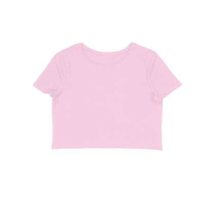 Women's Half Sleeve Round Neck Curved Crop Top | Pink - FairyBellsKart