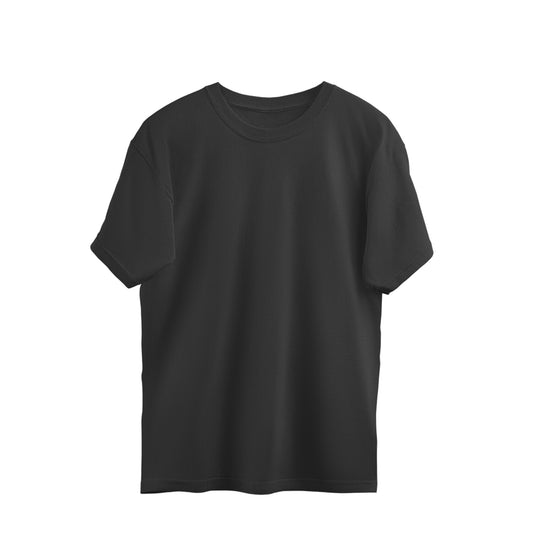 Oversized Baggy Fit Half Sleeve Round Neck T-Shirts | Black - FairyBellsKart