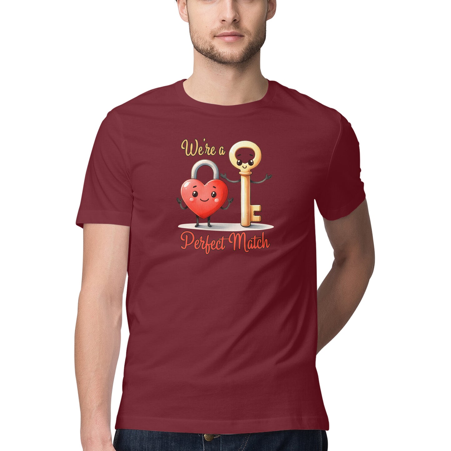 We're A Perfect Match | Lock& Key  | Men's T-Shirt - FairyBellsKart