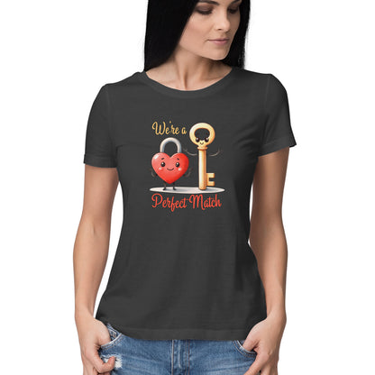 We're A Perfect Match | Lock& Key |  Women's T-Shirt - FairyBellsKart