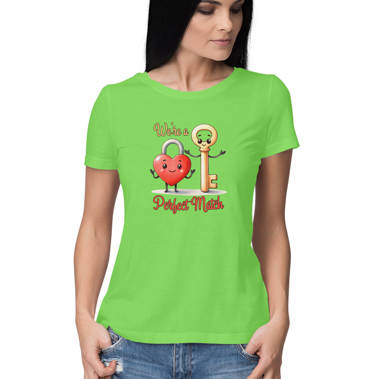 We're A Perfect Match | Lock& Key |  Women's T-Shirt - FairyBellsKart